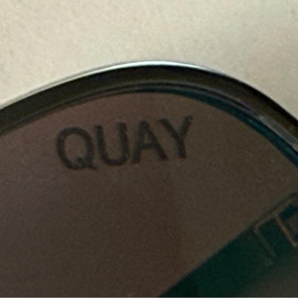 Quay X Desi High Key Silver and Blue Mirrored Aviator Sunglasses - Picture 4 of 5